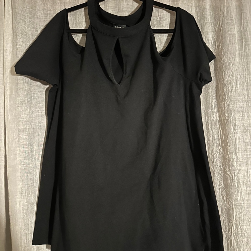 Torrid Black Blouse with Keyhole Detail